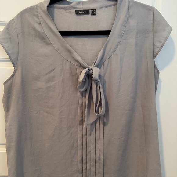 vintage Mexx silver grey tie front blouse - Picture 1 of 3
